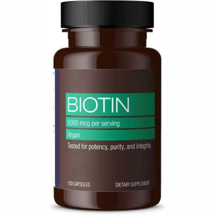 Women's Biotin Supplement for Hair Growth – 10,000mcg – Vegan – 130 Capsules