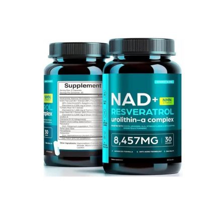 Retail: NAD+ Resveratrol Urolithin-A Complex – Immune Support & Anti-Aging – 8,457mg – 30 Capsules 1 pack