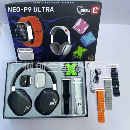 Neo P9 Ultra Smartwatch & Neo P9 Max Multifunction Headset Bundle 1pc