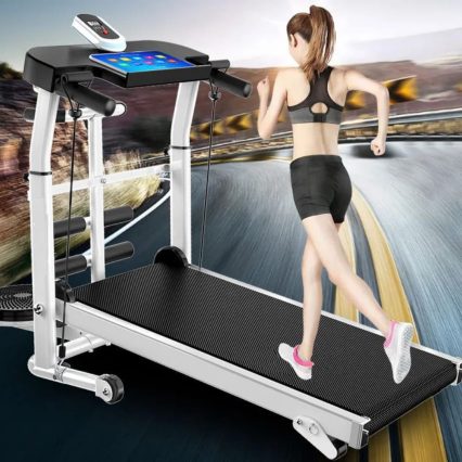 Folding treadmill manual home gym.