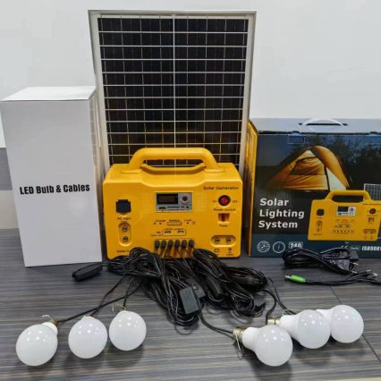 Portable outdoor solar lighting assistance 10000Mah + 10wsolar panel + 2 lightning bulbs