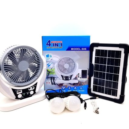 6 inches fan + solar panel + 2 led bulbs MOQ 1