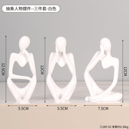 Mini abstract character ornament home accessories porch 3PCS