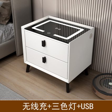 Solid Wood Smart Bedside Table, Light Luxury, High-End, Modern, Simple, Small, Extremely Narrow, Multi-Functional. ordinary board 50/40/46cm ordinary board 45/40/46cm ordinary board 40/40/46cm