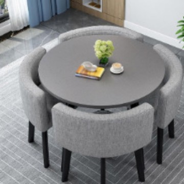 Stowable Dining Table for Home Small Apartment Dining Table Store Paving Negotiation Table and Chair Combination Reception Round. 80/80/75cm