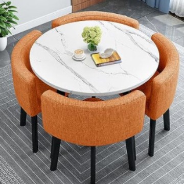 Stowable Dining Table for Home Small Apartment Dining Table Store Paving Negotiation Table and Chair Combination Reception Round Table. 70/70/75cm