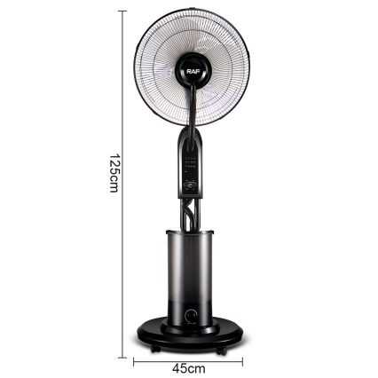 16" cooling mist solar fan with remote control water spray standing fan