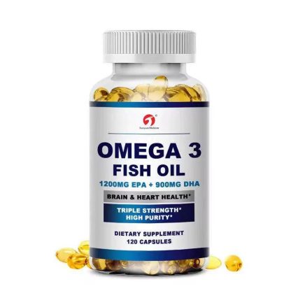 Retail: Omega 3 Fish Oil – High Purity & Triple Strength – Supports Heart, Brain, and Eye Health – 120 Capsules (minimum order quantity MOQ 5 bottles)