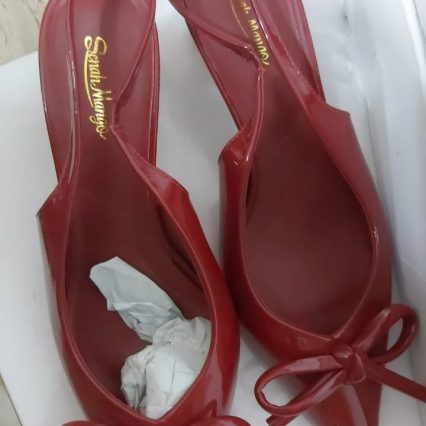 Red Pointed Heels with Bow