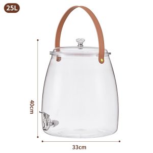 Premium Glass Beverage Dispenser with Leather Handle 25L ordinarily
